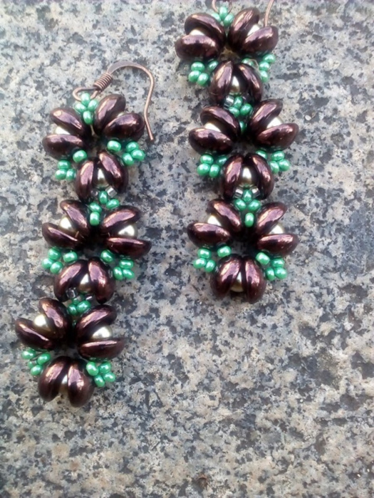 náušnice trojité kytičky