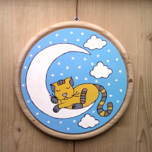 Obrázek na prkénku - Kocourek a Luna.