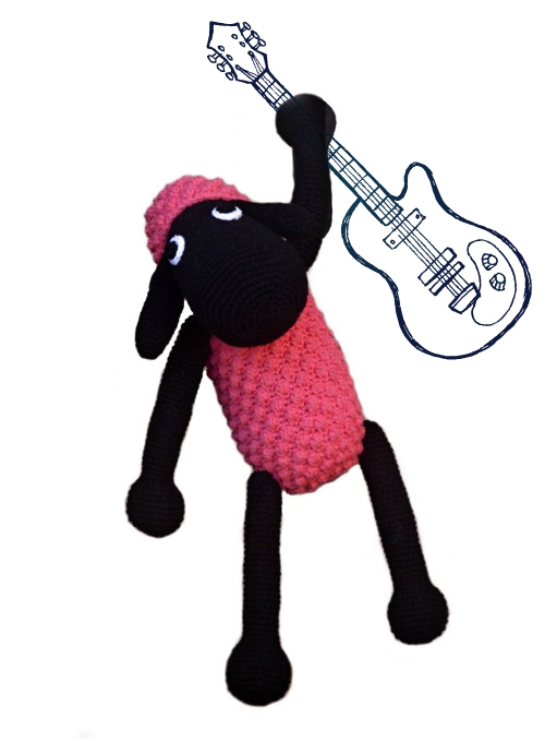 Ovečka háčkovaná růžová