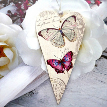 romantické srdíčko podlouhlé papillon