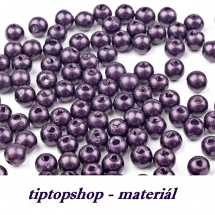 Voskované plast.perličky fialové, 4mm (70ks)