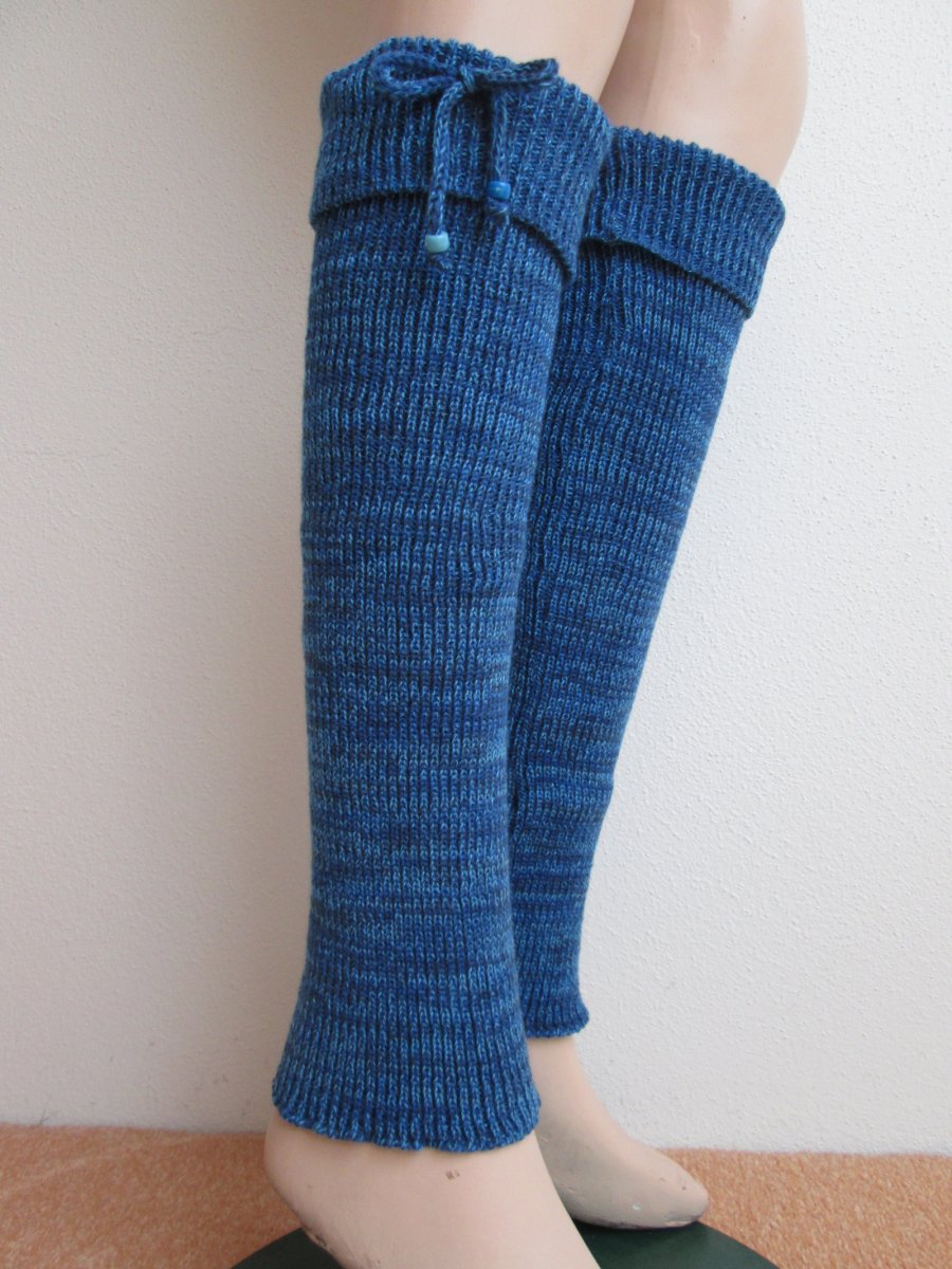 Návleky na nohy - modrý melír