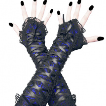 Dámské společenské krajkové rukavičky černo - modré 1355