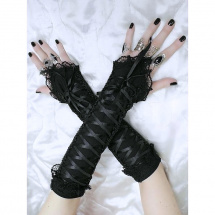 Dámské černé společenské rukavice 0215