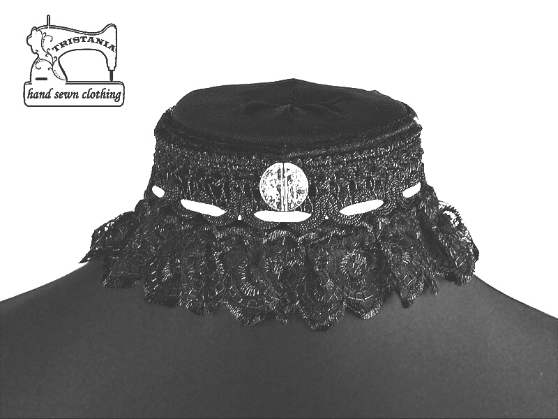 Dámský obojek černý v gothic stylu 0250