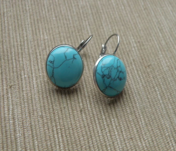 Nerezové naušnice s tyrkenitem