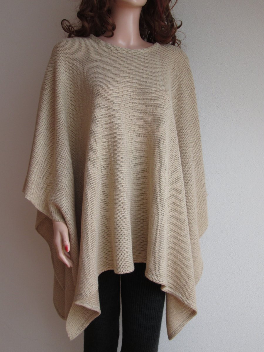 Lehounké pončo - béžové