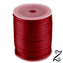 Saténová šňůra, červená tmavá, Ø 2 mm (5m)