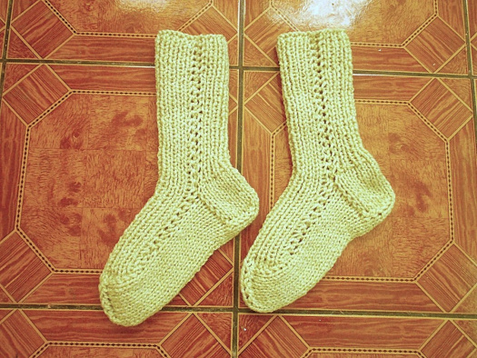 Ručně pletené ponožky s vlnou vel. 46-47