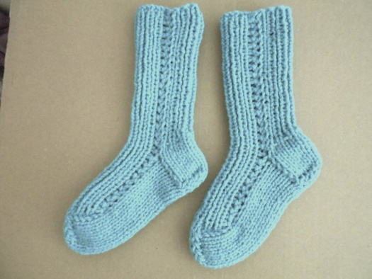 Ručně pletené ponožky s vlnou vel. 46-47