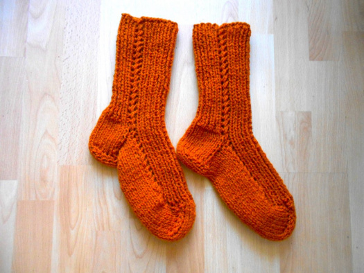 Ručně pletené ponožky s vlnou vel. 42-43