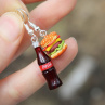 Hamburger a Coca-cola, vtipné náušnice