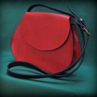 Kožená kabelka v červeném melíru