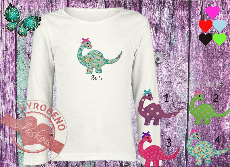 Dívčí triko se jménem - dinosauří slečna