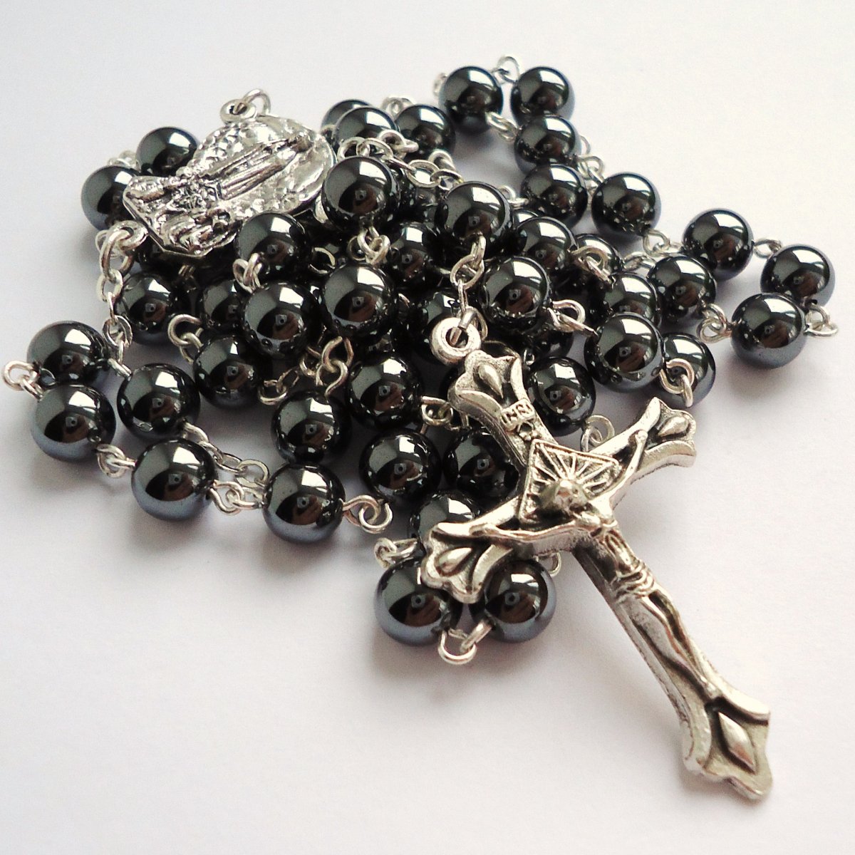 Růženec z minerálu - hematit