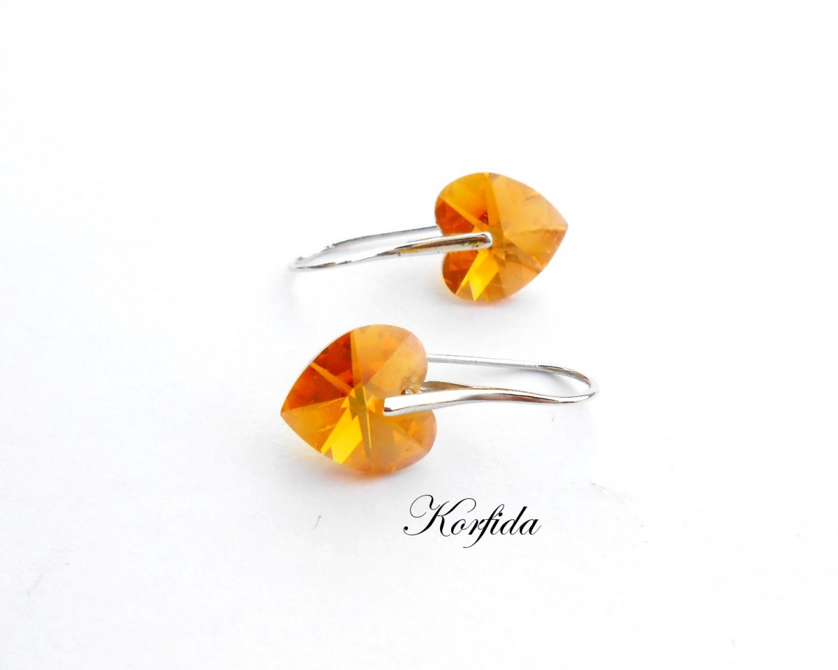 Náušnice srdíčka swar. Sunflower F