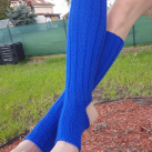 Ručně pletené sportovní návleky - královská modrá