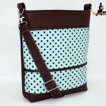 Sandra Dotted brown and turquoise