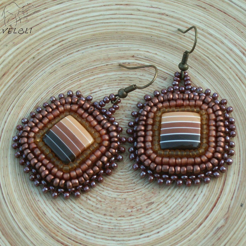 Odstíny hnědé - náušnice