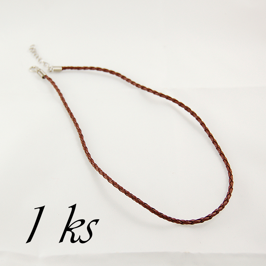 Hnědý koženkový náhrdelník (40 0001)