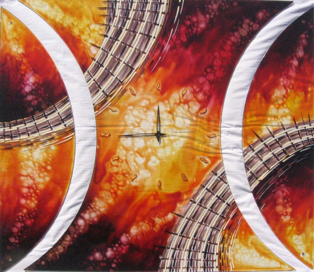 Sluneční pulz-skleněné hodiny 30x30cm