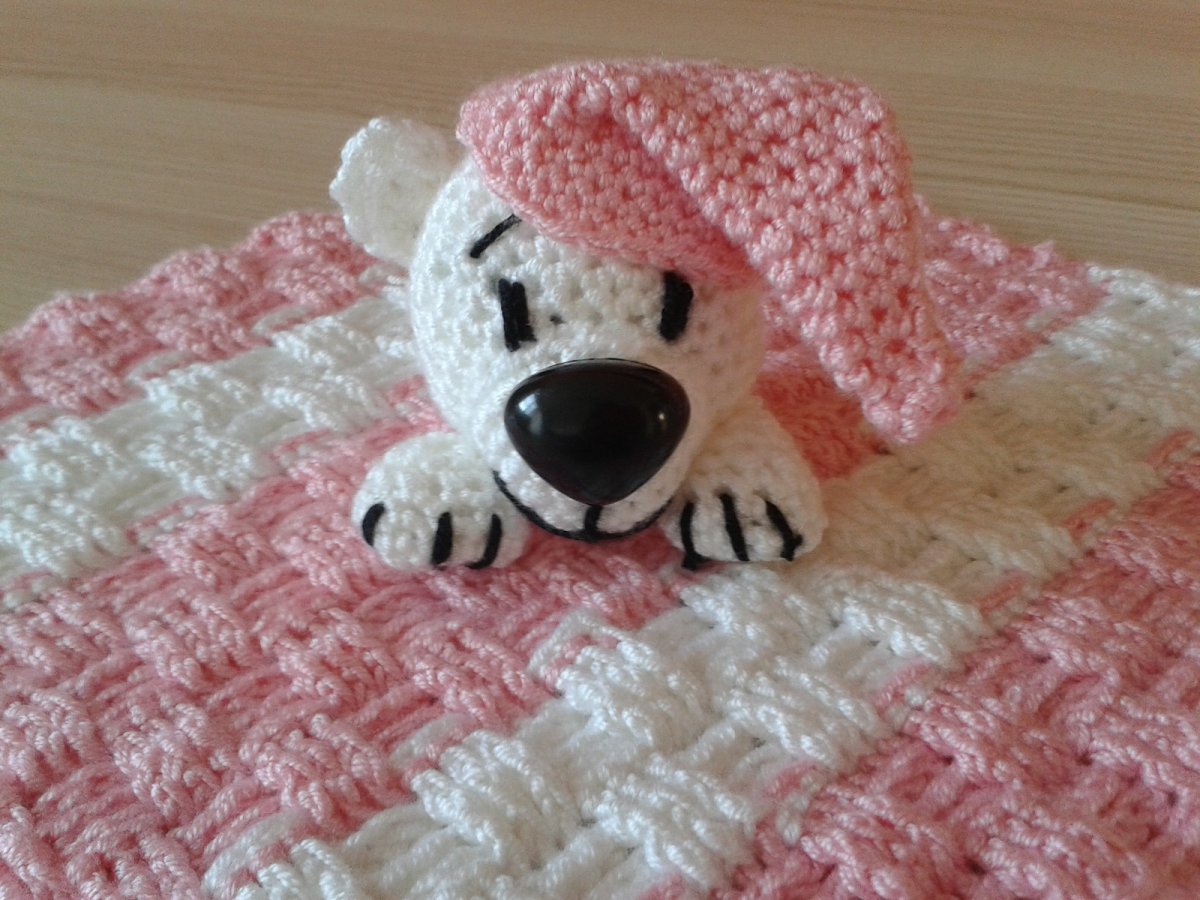 NÁVOD - Háčkovaný Usínáček s Medvídkem