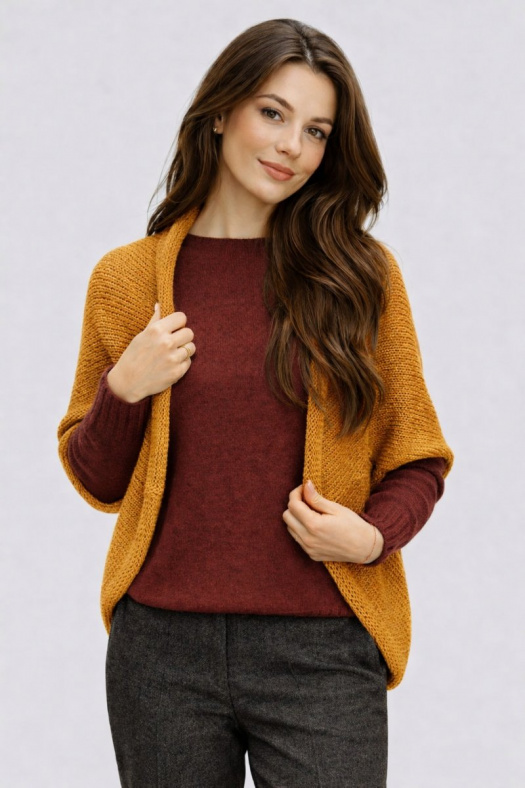 Pletená vesta - barva hořčicová