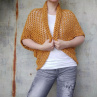 hořčicový kardigan/šála M - XL