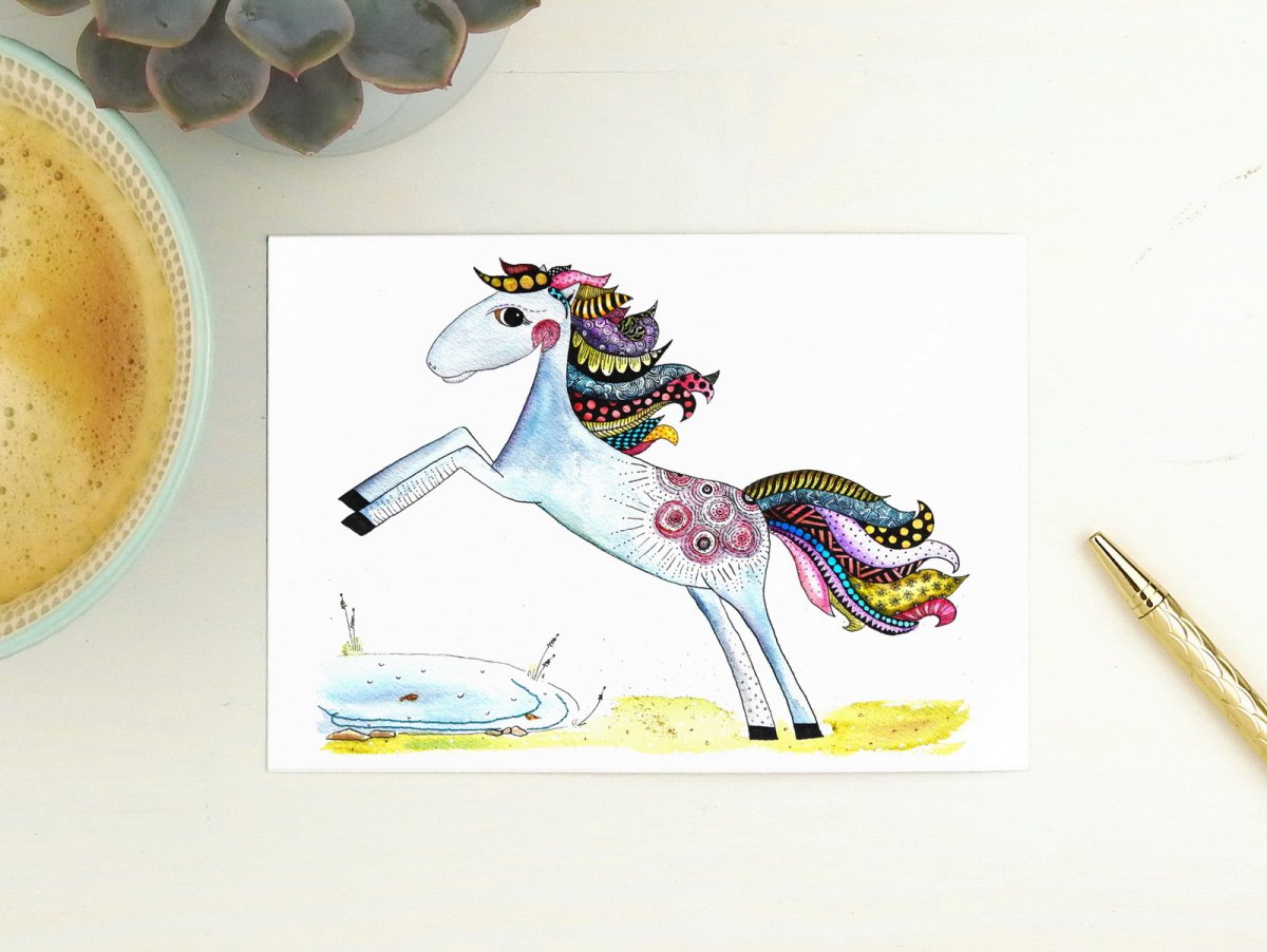 Koníková pohlednice