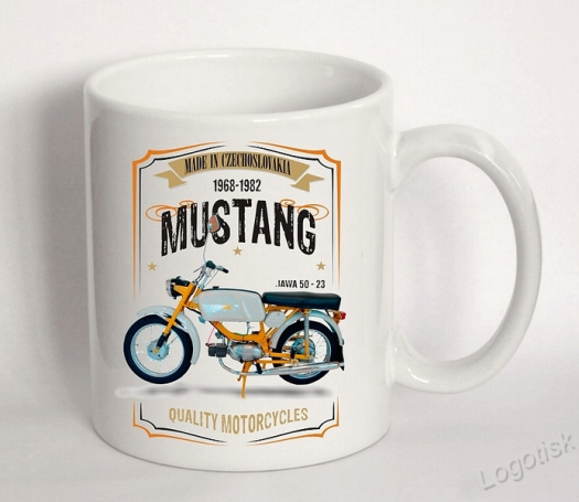 Hrnek s potiskem RETRO JAWA MUSTANG