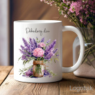 Keramický hrnek s levandulovým dekorem na kafíčko