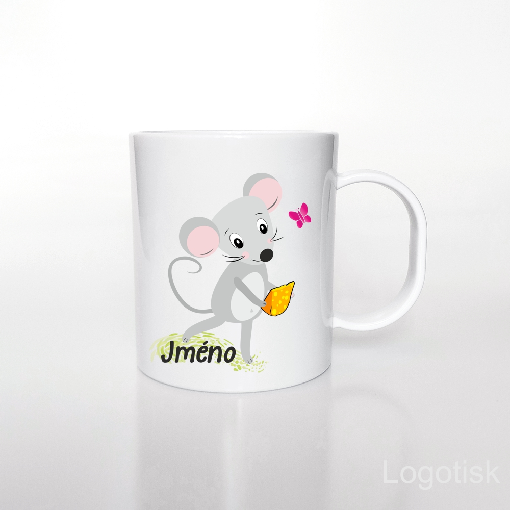 Plastový hrníček pro děti MYŠIČKA se jménem
