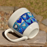 Porcelánový malovaný hrnek Jim – modrý