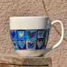 Porcelánový malovaný hrnek Jim – modrý