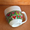 Porcelánový malovaný hrnek Jim – zelenočervený