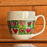 Porcelánový malovaný hrnek Jim – zelenočervený