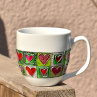 Porcelánový malovaný hrnek Jim – zelenočervený