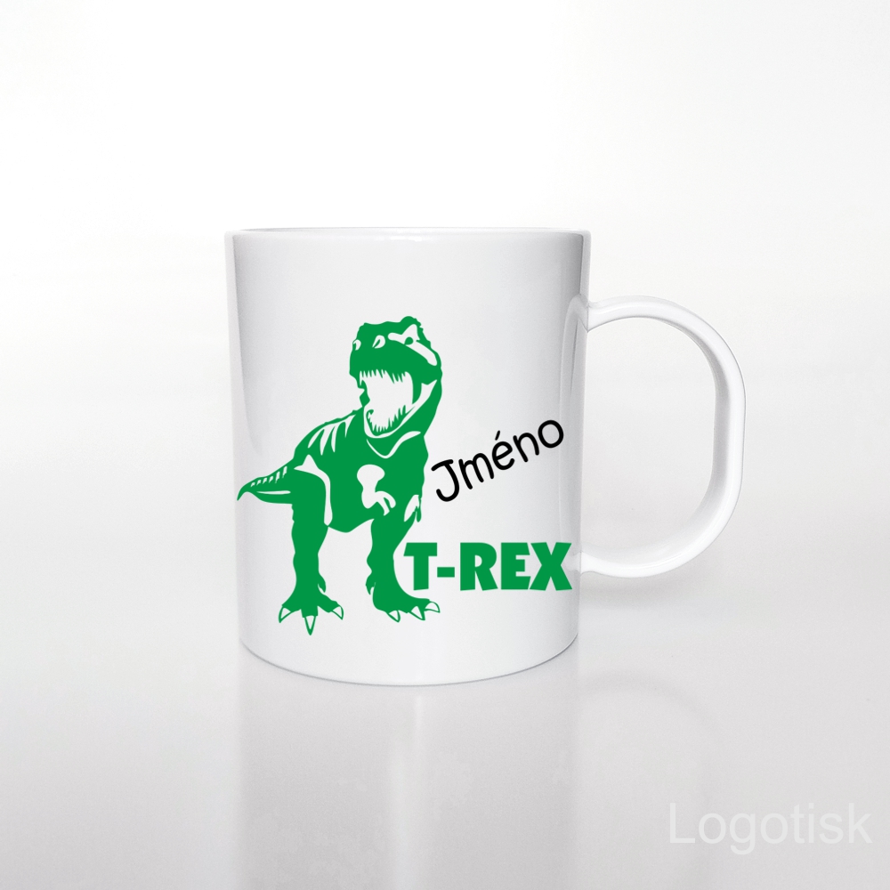 Plastový hrníček pro děti T-REX se jménem