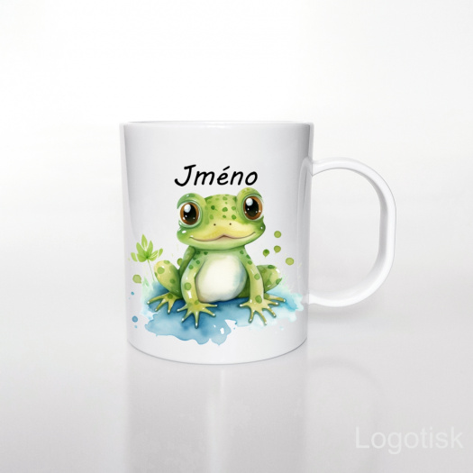 Plastový hrníček pro děti potisk ŽABIČKA se jménem