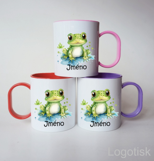 Plastový hrníček pro děti potisk ŽABIČKA se jménem
