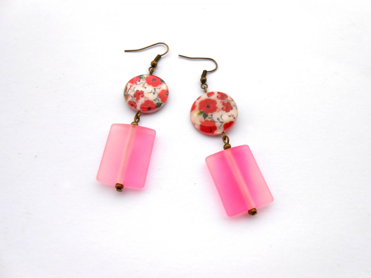 Náušnice perleť a obdelník (56/16)