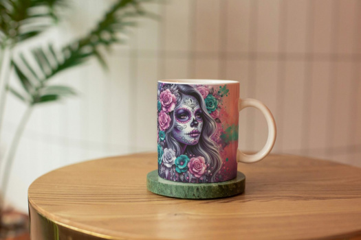 Hrnek s potiskem "Muerta pink"