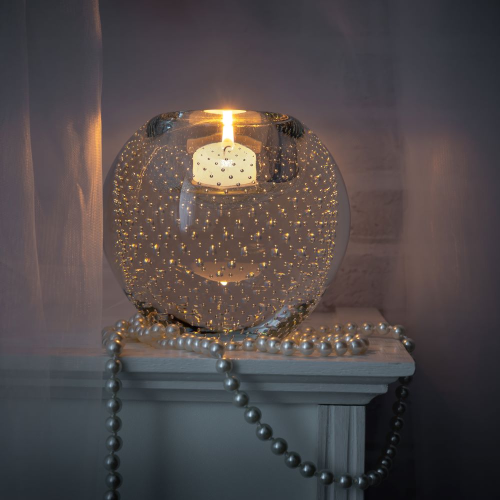 Skleněný svícen na čajovou svíčku Tears of the night