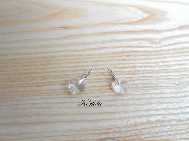 Náušnice srdíčka swarov. crystal AB