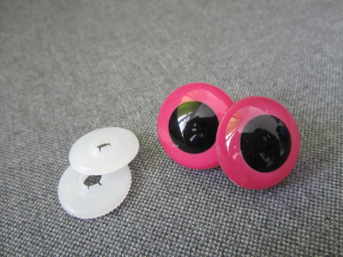 Bezpečnostní oči, růžová barva, 24mm 