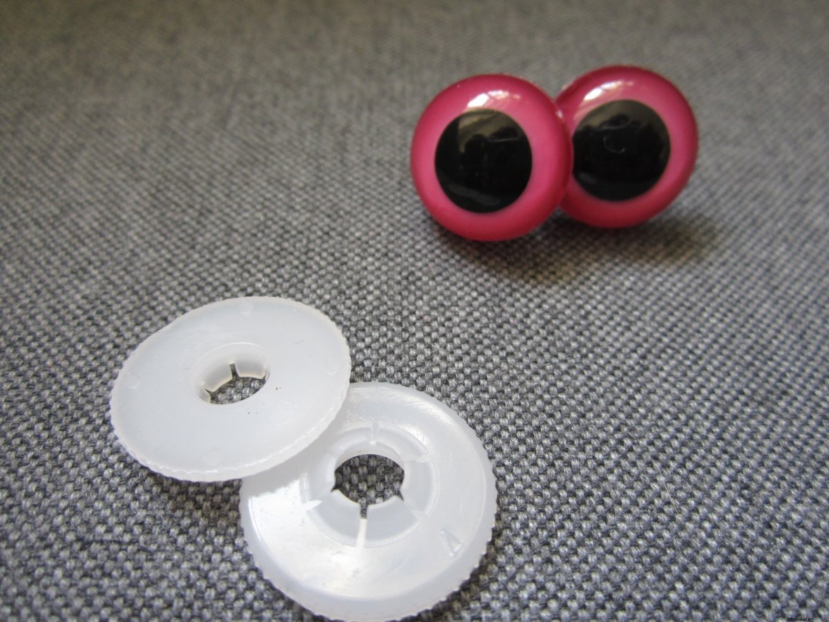 Bezpečnostní oči, růžová barva, 18mm 