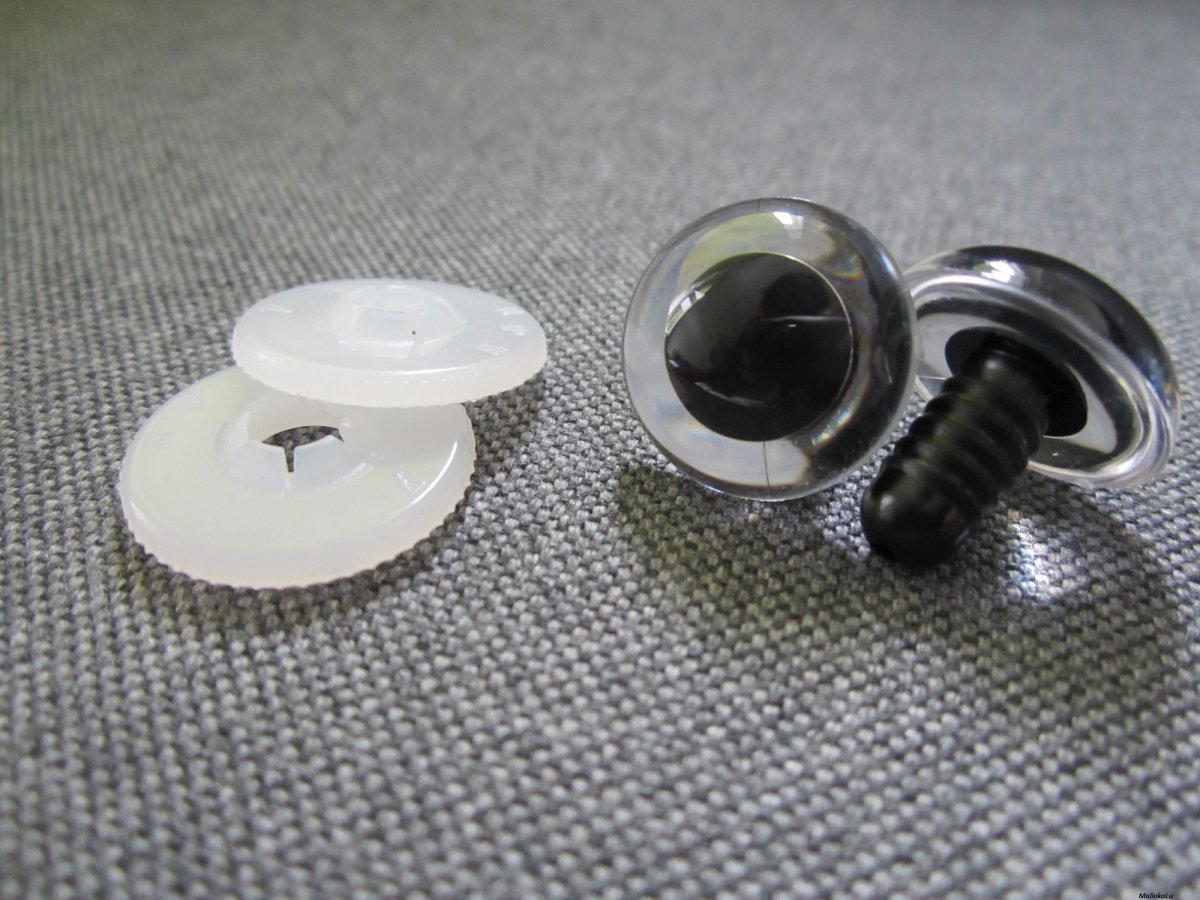 Bezpečnostní oči, čirá barva, 18mm 