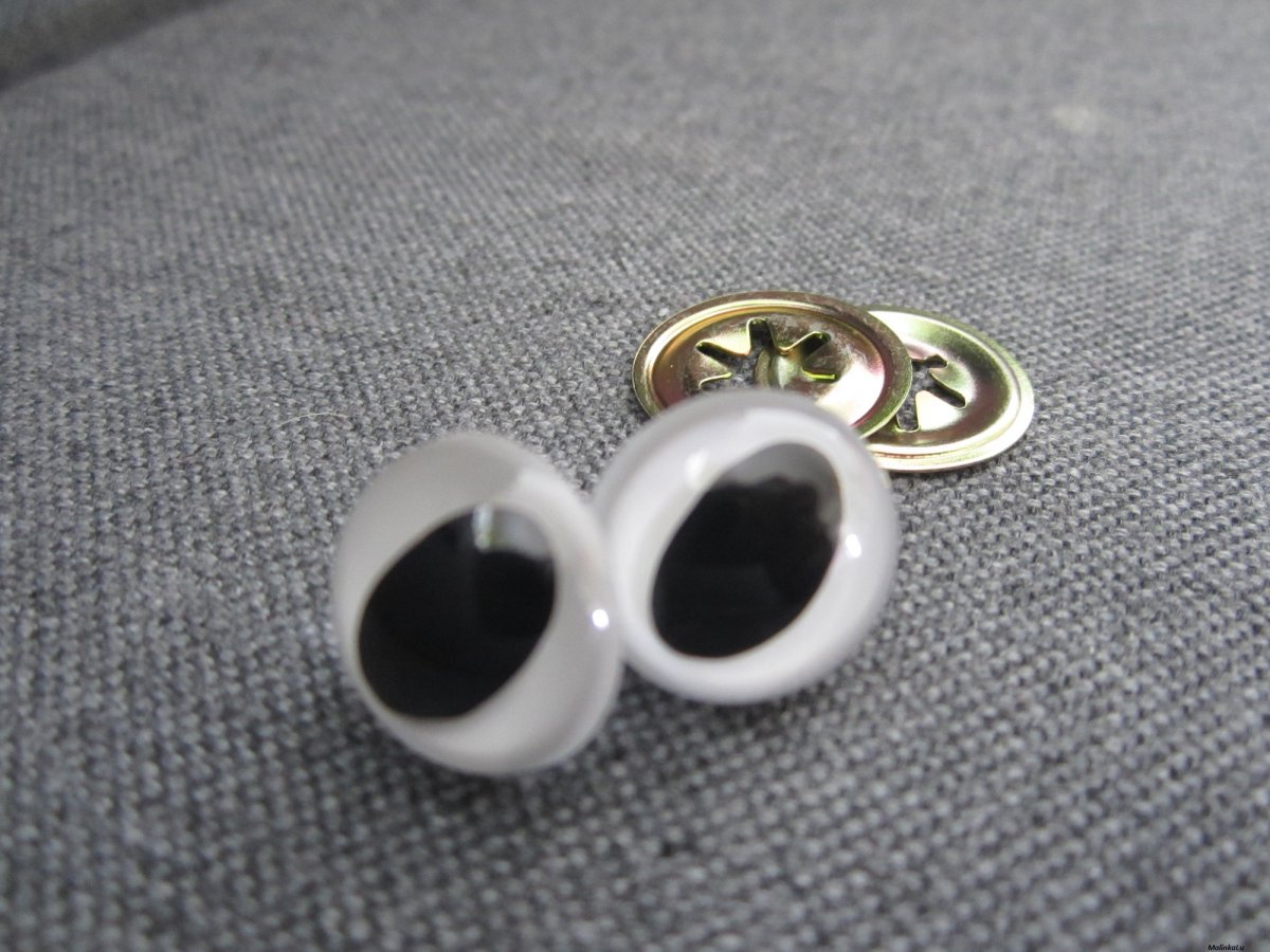 Bezpečnostní oči kočičí, bílá barva, 15mm 