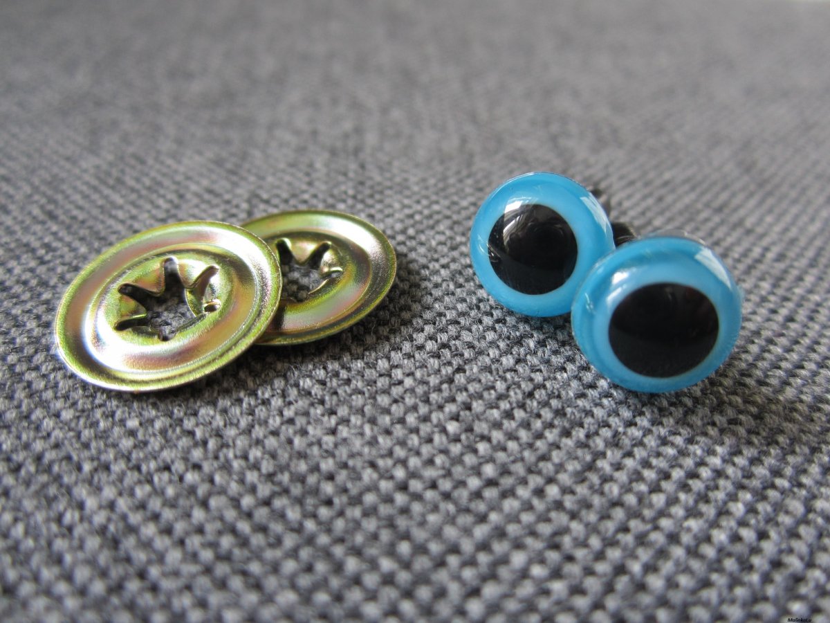 Bezpečnostní oči, modrá barva, 9mm 