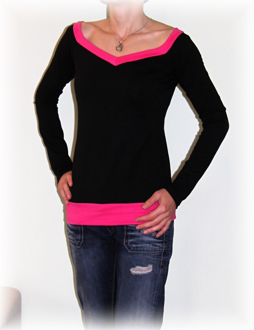 Triko větší V dlouhý rukáv